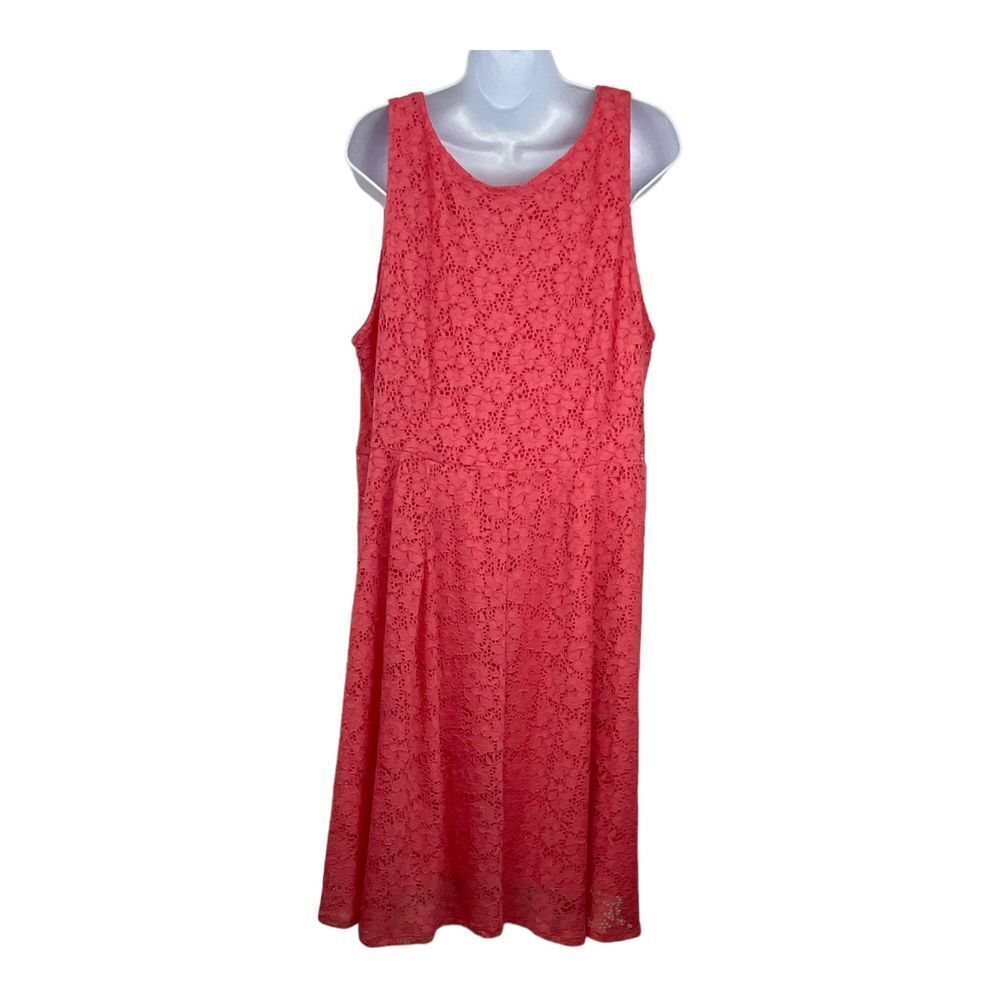NWT‎ Lane Bryant Coral Lace Sleeveless Midi Dress Sz 22 - Picture 4 of 5